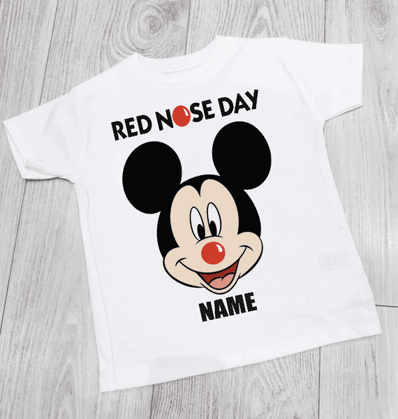 Mickey Mouse Red Nose Day Tee 2026 – Comic Relief Charity T-Shirt | Tees4Geeks