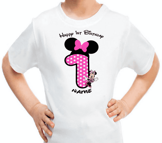Minnie Mouse Number Disney Happy Birthday Girl T‑Shirt UK | Fun Girls Birthday Tee – Tees4Geeks