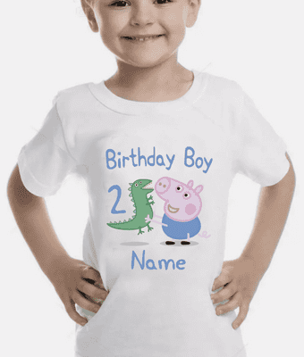 Personalised George Pig Birthday T-Shirt | Kids Birthday Top
