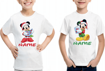 Personalised Mickey & Minnie Christmas T-Shirt