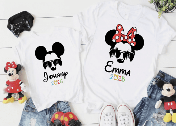 Personalised Disneyland T-shirts  Family Holiday  Disney Personalised Matching Vacation Tops 2025

