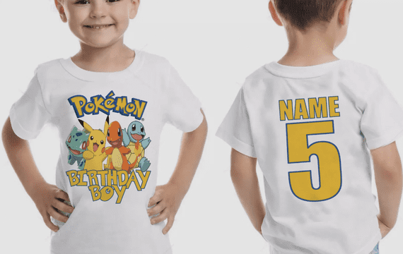 Pokemon Birthday Graphic Tee for Gamers | Fun Party Shirt made in UK Tees4geeks