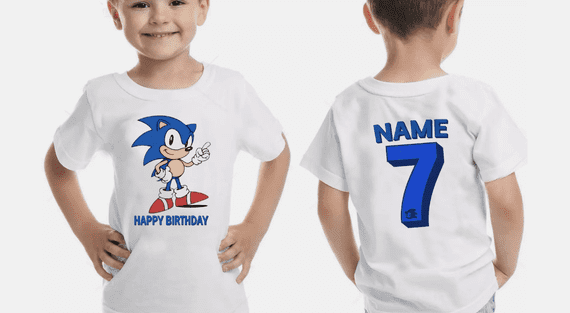 Sonic Birthday Graphic Tee for Gamers | Fun Party Shirt made in UK Tees4geeks