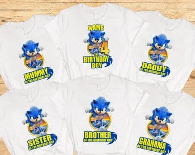 Sonic Family Birthday Tops