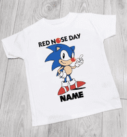 Sonic Comic Relief Personalised Comic Relief T-Shirt, Red Nose day 2026, Made in the UK