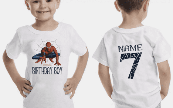 Spider-Man Birthday T-Shirt | Kids & Adults Party Tee UK
