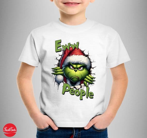 The Grinch Ew People Funny Christmas T-Shirt Xmas Adult Kids Top