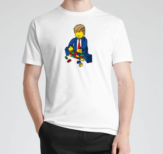 Donald Trump​​​​​​​ Lego The Wall T-shirt made by Tees4geeks in the UK