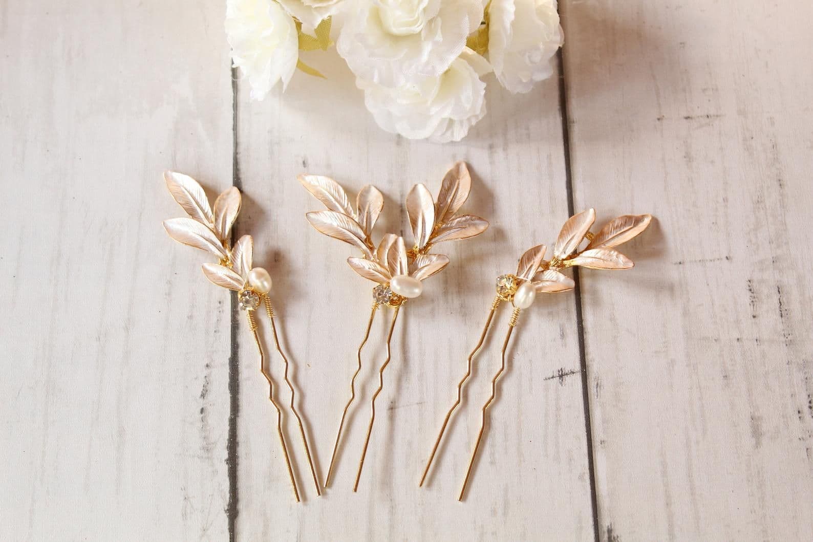 Carmell Gold Leaf Hair Pin Set