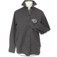 Grenouille Black & White Polka Dot Shirt with Paisley Detail