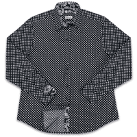 Grenouille Black & White Polka Dot Shirt with Paisley Detail