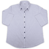 Grenouille Ladies 3/4 Sleeve Dark Blue and White Stripe Seersucker Shirt