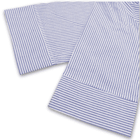 Grenouille Ladies 3/4 Sleeve Dark Blue and White Stripe Seersucker Shirt