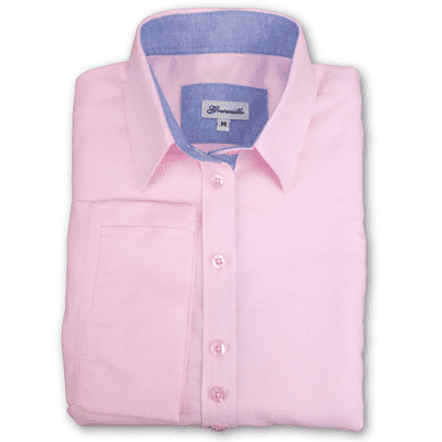 Grenouille Ladies 3/4 Sleeve Pink Cotton Oxford Boyfriend Shirt