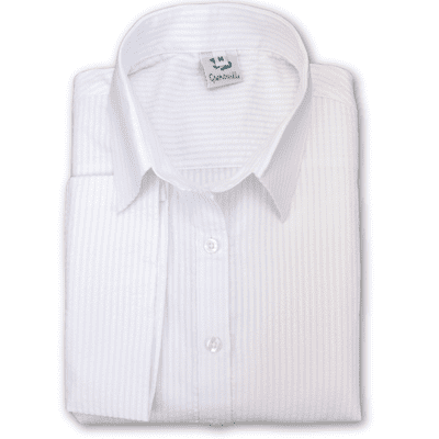 Grenouille Ladies 3/4 Sleeve  White Stripe Seersucker Shirt