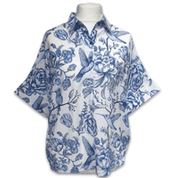 Grenouille Ladies Blue Humming Bird Print Batwing Top