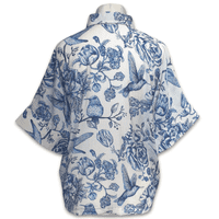Grenouille Ladies Blue Humming Bird Print Batwing Top