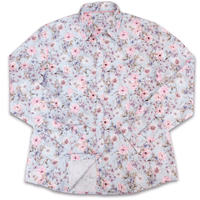 Grenouille Ladies Blue with Pink & White Flower Print Shirt