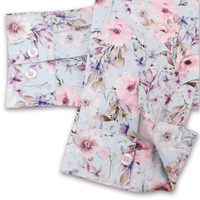 Grenouille Ladies Blue with Pink & White Flower Print Shirt