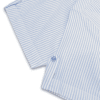 Grenouille Ladies Cap Sleeve Blue and White Stripe Seersucker Shirt
