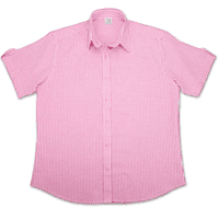 Grenouille Ladies Cap Sleeve Dark Pink and White Gingham Check Seersucker Shirt
