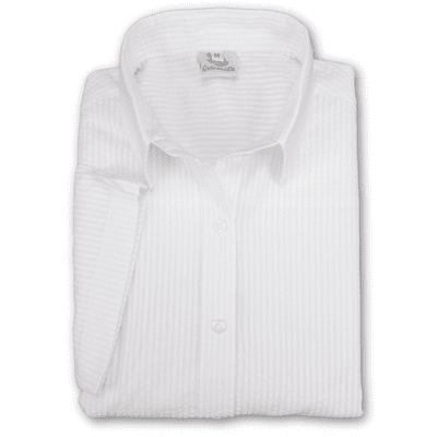 Grenouille Ladies Cap Sleeve White Stripe Seersucker Shirt