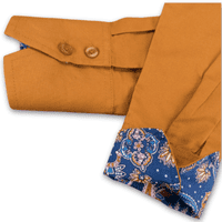 Grenouille Ladies Dark Gold Oxford Shirt with Paisley Accents