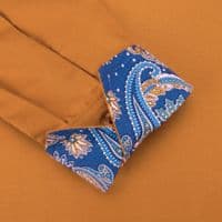 Grenouille Ladies Dark Gold Oxford Shirt with Paisley Accents