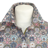 Grenouille Ladies Long Sleeve Art Nouveau Style Print Cotton Shirt