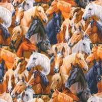 Grenouille Ladies Long Sleeve Beige & Brown Horse Print Shirt