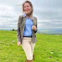 Grenouille Ladies Long Sleeve Blue Cotton Oxford Shirt