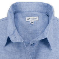 Grenouille Ladies Long Sleeve Blue Cotton Oxford Shirt