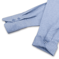 Grenouille Ladies Long Sleeve Blue Cotton Oxford Shirt