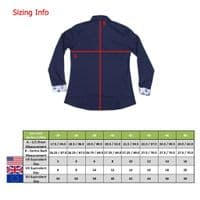 Grenouille Ladies Long Sleeve Blue Cotton Oxford Shirt with Gingham Details