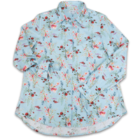 Grenouille Ladies Long Sleeve Blue Floral Blouse