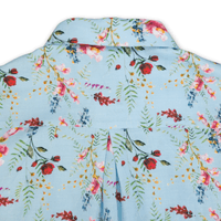 Grenouille Ladies Long Sleeve Blue Floral Blouse