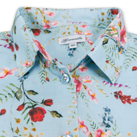 Grenouille Ladies Long Sleeve Blue Floral Blouse