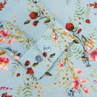 Grenouille Ladies Long Sleeve Blue Floral Blouse