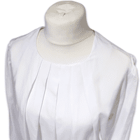 Grenouille Ladies Long Sleeve Bright White Rayon Pleat Neck Blouse