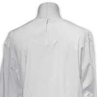 Grenouille Ladies Long Sleeve Bright White Rayon Pleat Neck Blouse