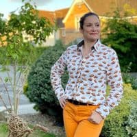 Grenouille Ladies Long Sleeve Clown Fish Print Shirt