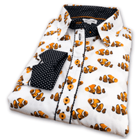 Grenouille Ladies Long Sleeve Clown Fish Print Shirt