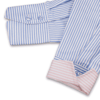 Grenouille Ladies Long Sleeve Easy Care Blue Stripe Shaped Fit Shirt