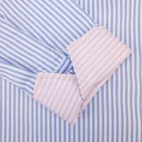 Grenouille Ladies Long Sleeve Easy Care Blue Stripe Shaped Fit Shirt
