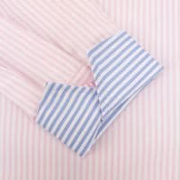 Grenouille Ladies Long Sleeve Easy Care Pink Stripe Shaped Fit Shirt
