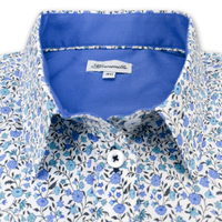 Grenouille Ladies Long Sleeve Multi Blue Vintage Style Floral Shirt