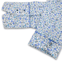 Grenouille Ladies Long Sleeve Multi Blue Vintage Style Floral Shirt