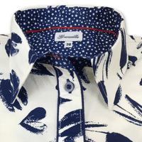 Grenouille Ladies Long Sleeve Navy Tulip and Heart Print Shirt