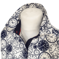 Grenouille Ladies Long Sleeve Navy & White Clock Print Shirt