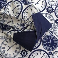 Grenouille Ladies Long Sleeve Navy & White Clock Print Shirt